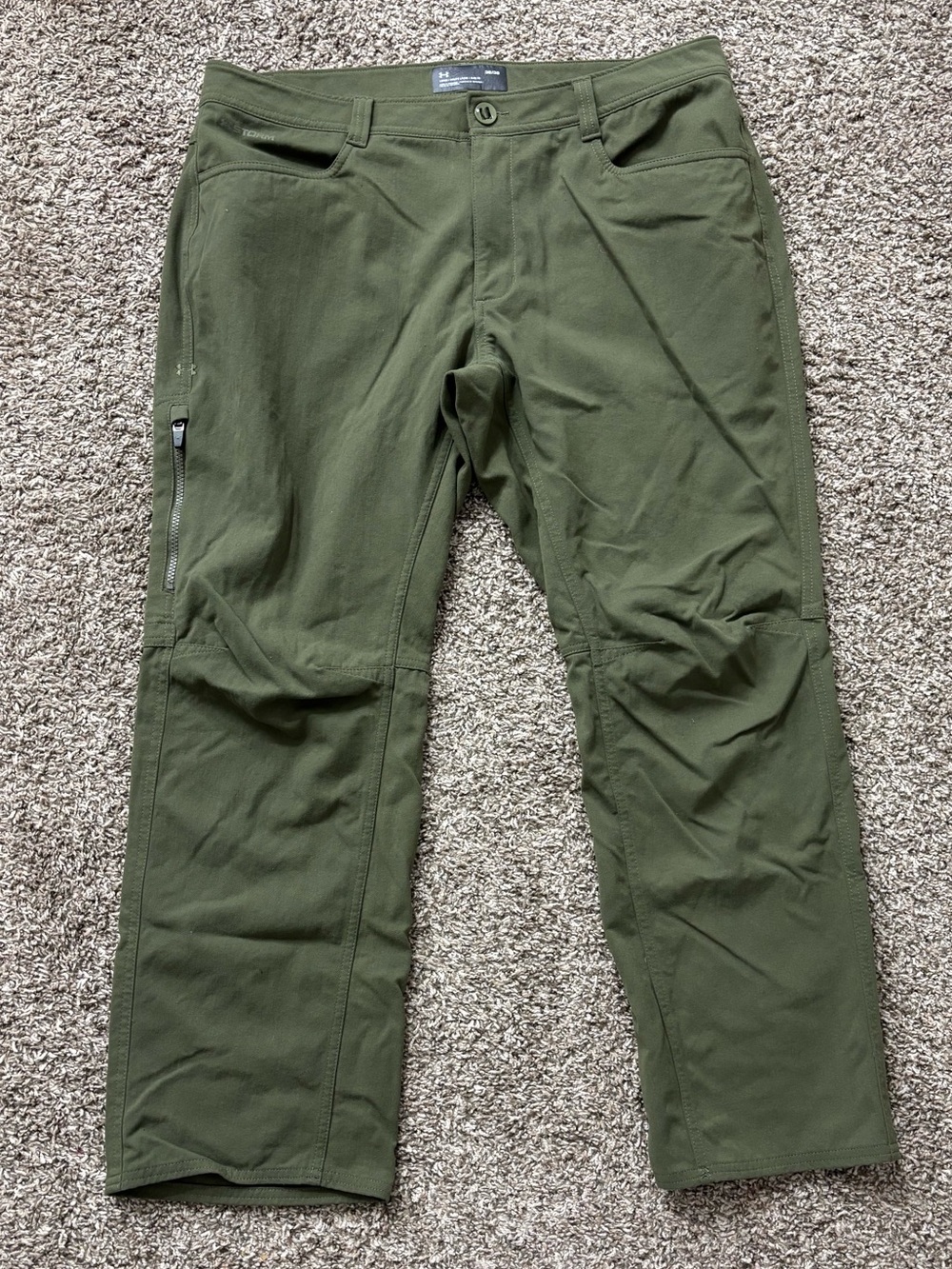 Under Armour Storm Green Performance Tactical Loose Outdoor Pants Men 38X30